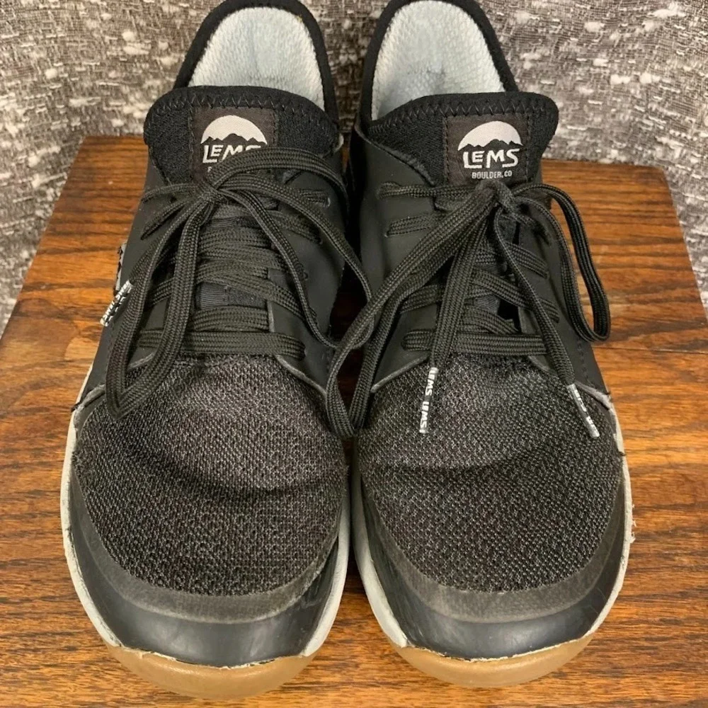 Lems Shoes Mesa Black Carbon Trail Sneakers Hiking Outdoor Athletic Men's Size 8